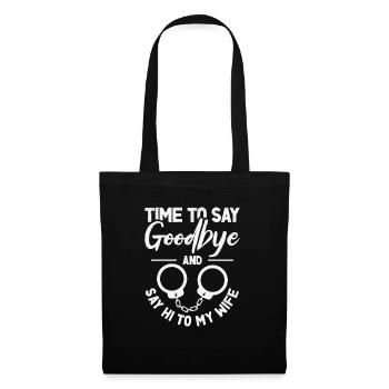 Célibataire Fiancé Mariage Épouse Anniversaire de mariage - Sac en tissu - noir - Devant