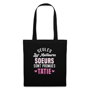 seules les meilleures soeurs sont promues tatie - Sac en tissu - noir - Devant