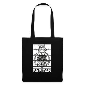 Papitän Papa Father Father's Day Gift Birth - Tote Bag - black - Front