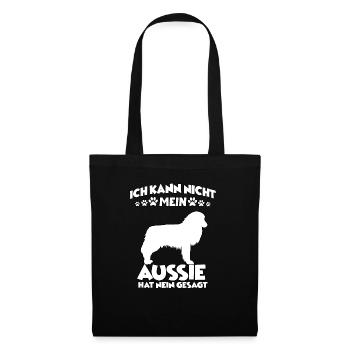 Australian Shepherd Witziges Aussie Gassi Hunde - Stoffbeutel - Schwarz - Vorne