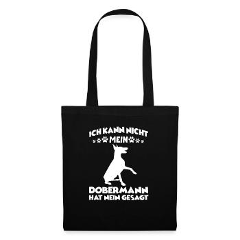Dobermann Gassi Hundetraining lustiges Dobermann - Stoffbeutel - Schwarz - Vorne