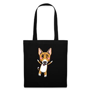 Basenji Hund Emoticon - Stoffbeutel - Schwarz - Vorne