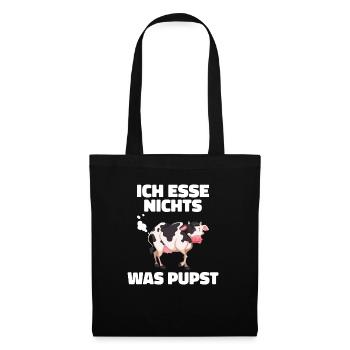 Ich esse nichts was pupst Veganer und Vegetarier - Stoffbeutel - Schwarz - Vorne