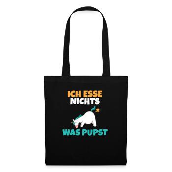 Ich esse nichts was pupst Veganer und Vegetarier - Stoffbeutel - Schwarz - Vorne