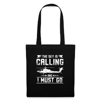 Le ciel m’appelle et je dois aller en hélicoptère - Sac en tissu - noir - Devant