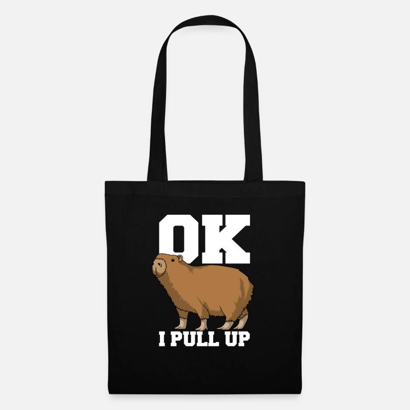 Ok, I pull up Capybara Geschenk - Stoffbeutel - Schwarz