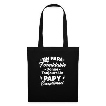Cadeau pour grand-père - Un papy exceptionnel - Sac en tissu - noir - Devant