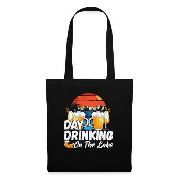 Day drinking on the lake - Tote Bag - black - Front