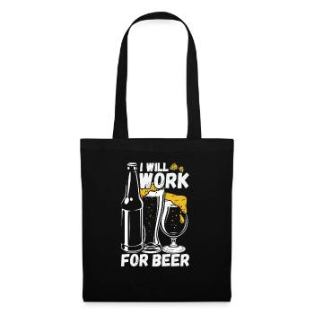Je vais travailler pour la bière - Sac en tissu - noir - Devant