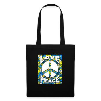 Peace Love Ukraine - Stoffbeutel - Schwarz - Vorne