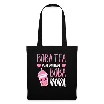 Powered By Tea Bubble Milk Tea Lovers Geschenkidee - Stoffbeutel - Schwarz - Vorne