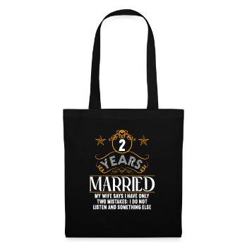 2 ans marié seulement 2 erreurs 2.Anniversaire de mariage - Sac en tissu - noir - Devant