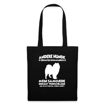 Funny Dog Training Motif Samoyed Dog Owner - Tote Bag - black - Front