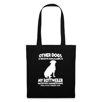 Cool dog training motif Rottweiler dog ownership - Tote Bag - black - Front