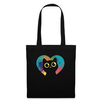 Chats Chaton Amant Chat Mama Papa Coloré - Sac en tissu - noir - Devant