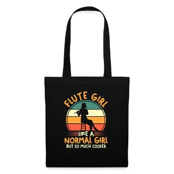 Musicien Flûte Fille Comme Une Fille Normale, - Sac en tissu - noir - Devant