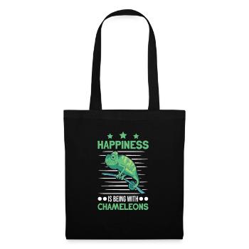 Happiness is being with Chameleons Chameleon - Tote Bag - black - Front
