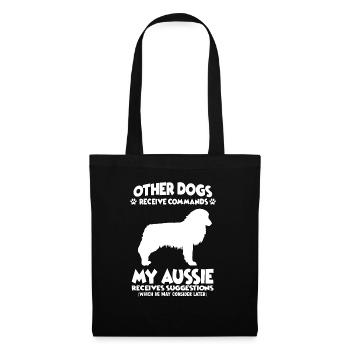 Drôle de chien de berger australien Chiens de dressage - Sac en tissu - noir - Devant