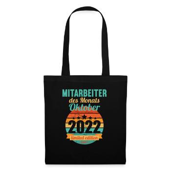 Mitarbeiter des Monats Oktober 2022 - Stoffbeutel - Schwarz - Vorne