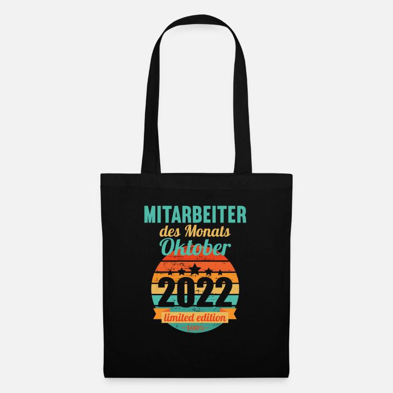 Mitarbeiter des Monats Oktober 2022 - Stoffbeutel - Schwarz