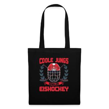Cooles Jungs Spielen Eishockey - Stoffbeutel - Schwarz - Vorne
