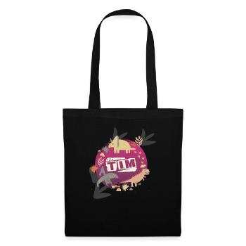 TIM - Beau nom de garçon avec de mignons dinosaures - Sac en tissu - noir - Devant