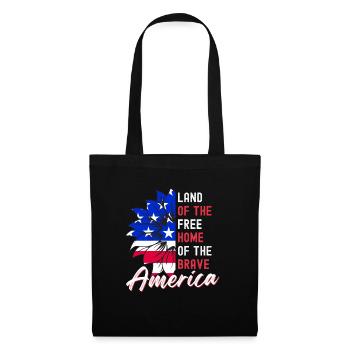 Amerika Land der Freien und der Tapferen - Stoffbeutel - Schwarz - Vorne