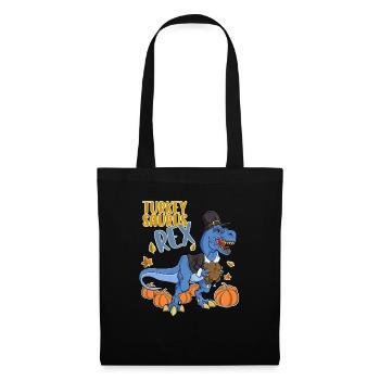 Turkey Saurus Rex I TRex Pilgrim Hat I Dinosaur - Tote Bag - black - Front