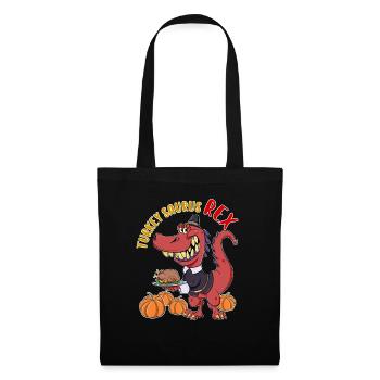 Turkey Saurus Rex I TRex Pilgrim Hat I Dinosaur - Tote Bag - black - Front