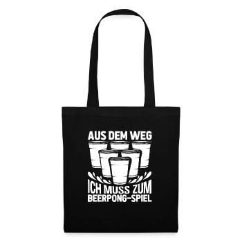Bierpong Bier Pong Beerpong Beer Pong Trinkspiel - Stoffbeutel - Schwarz - Vorne