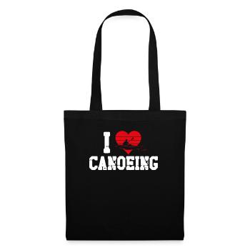 Canoe Canoeing Heart Vintage I - Tote Bag - black - Front