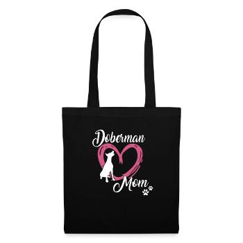 Dobermann Maman douce Doberman maîtresse Gassi - Sac en tissu - noir - Devant