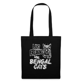 Je viens d’aimer Bengal Cats Drôle T-Shirt - Sac en tissu - noir - Devant