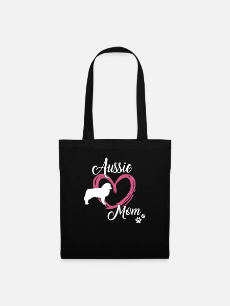 Aussie Mom Hundehalter süßes Australian Shepherd - Stoffbeutel - Schwarz