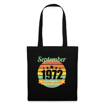 Né en septembre 1972 50 ans 50s 50e anniversaire - Sac en tissu - noir - Devant