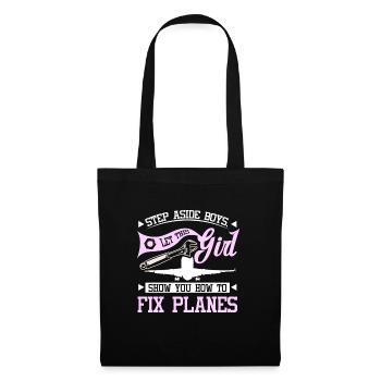 Let this girl show you how to fix planes - Stoffbeutel - Schwarz - Vorne