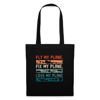 Voler mon avion réparer mon avion aimer mon avion - Sac en tissu - noir - Devant