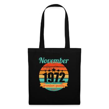 Né novembre 1972 50 ans 50s 50e anniversaire - Sac en tissu - noir - Devant