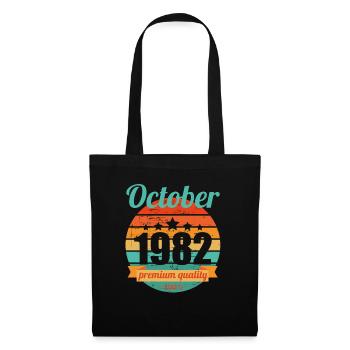 Né en octobre 1982 40 ans 40s 40e anniversaire - Sac en tissu - noir - Devant