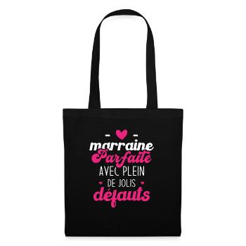 Marraine parfaite avec plein de jolis défauts - Sac en tissu - noir - Devant