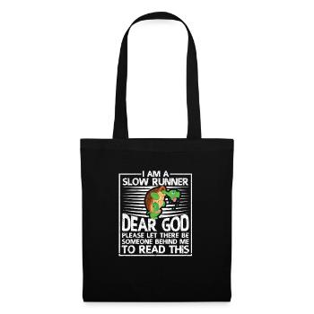 Je suis une tortue Slow Runner drôle - Sac en tissu - noir - Devant