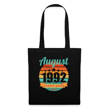 Geboren August 1992 30 Jahre 30er 30.Geburtstag - Stoffbeutel - Schwarz - Vorne