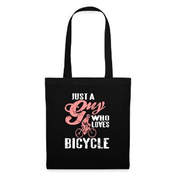 Just A Guy Who Loves Bicycle Cycling T-Shirt - Tote Bag - black - Front