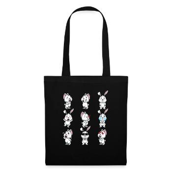 White Rabbit Emoticons Rabbit - Tote Bag - black - Front