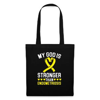 My God Is Stronger Than Endometriosis Awareness - Tote Bag - black - Front