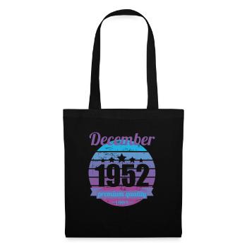 Born December 1952 70 years 70s 70th birthday - Tote Bag - black - Front