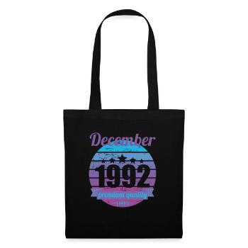 Born December 1992 30 years 30s 30th birthday - Tote Bag - black - Front