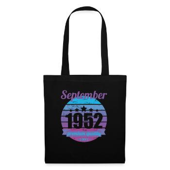 Born September 1952 70 years 70s 70th birthday - Tote Bag - black - Front