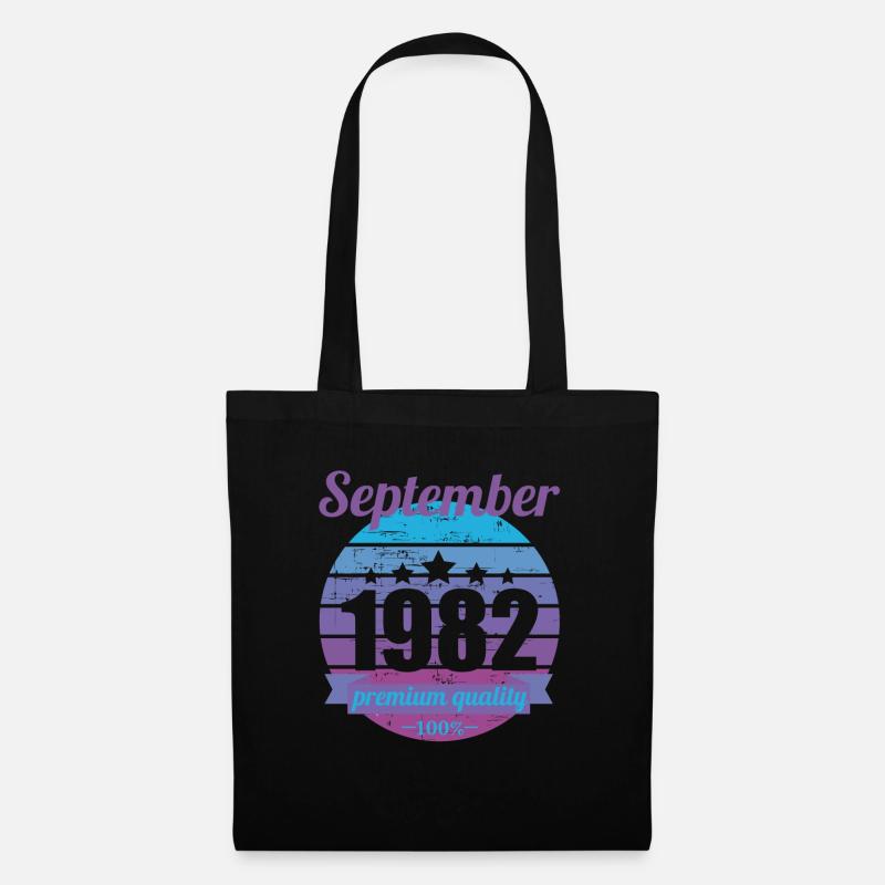 Geboren September 1982 40 Jahre 40er 40.Geburtstag - Stoffbeutel - Schwarz