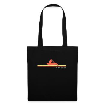Canoe Canoeing Retro Vintage - Stoffbeutel - Schwarz - Vorne